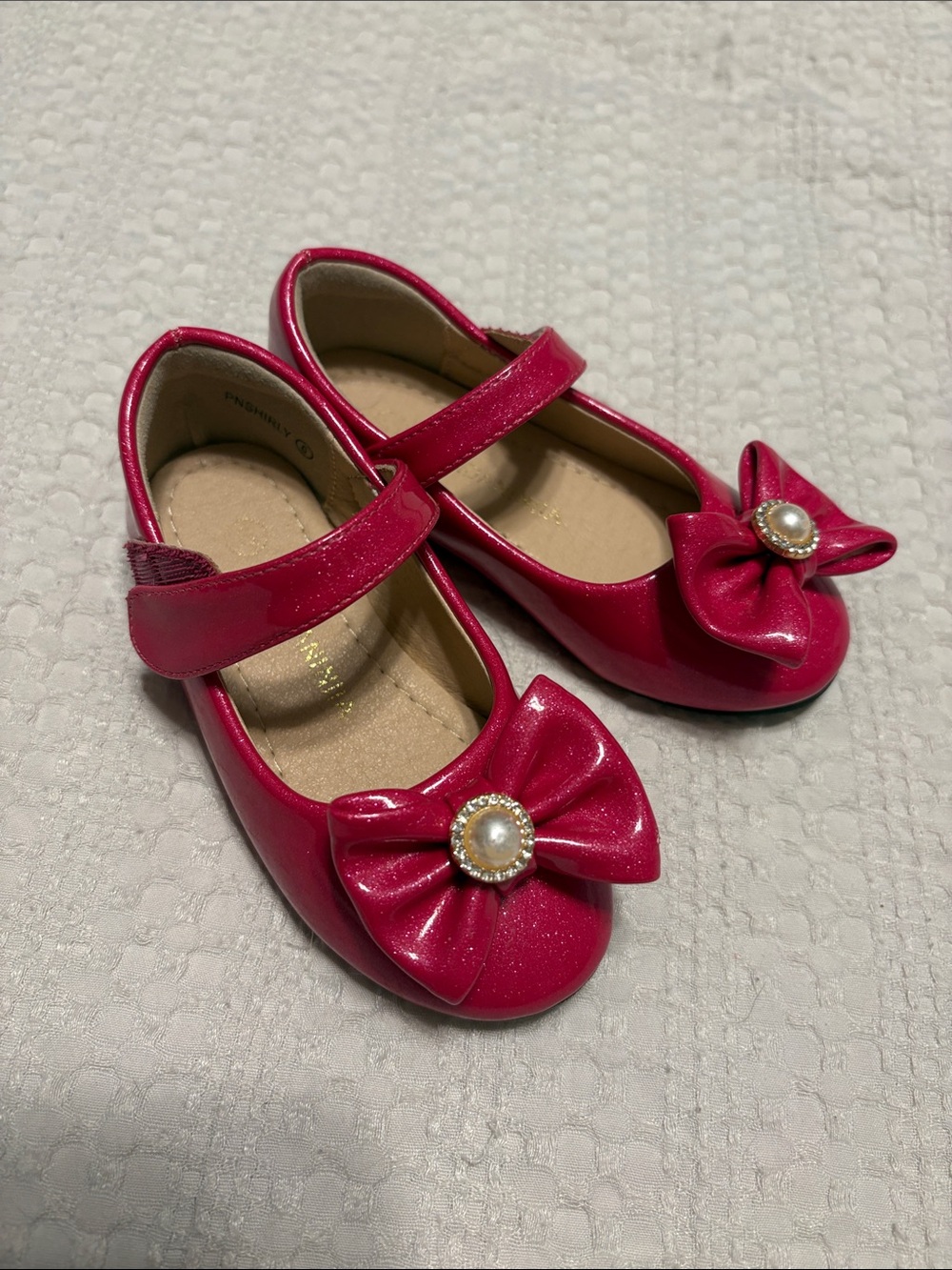 Girls Sparkle Pink Bow Mary Jane Shoes